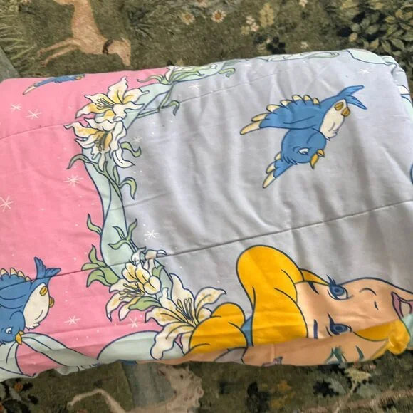HTF Vintage Disney Pink Cinderella Reversible Twin Comforter - Picture 5 of 9